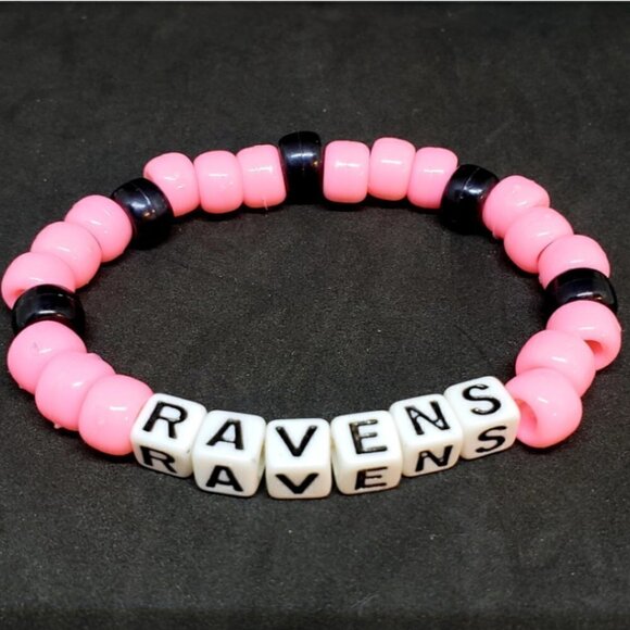 BALTIMORE Ravens Football Beaded Bracelet - Picture 1 of 3